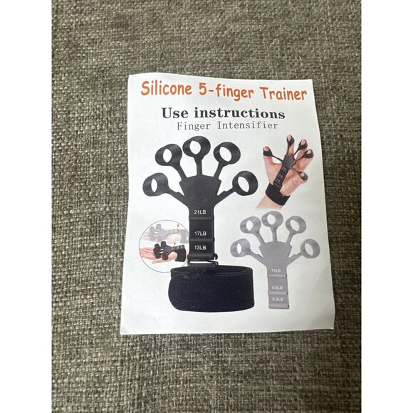Silicone 5-Finger Hand Exerciser w/ Adj Resistance 6.6LB-21LB Strength Training - Picture 4 of 5
